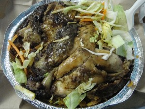 Jerk Chicken, De Bamboo Express Restaurant & Bakery, Crown Heights, Brooklyn