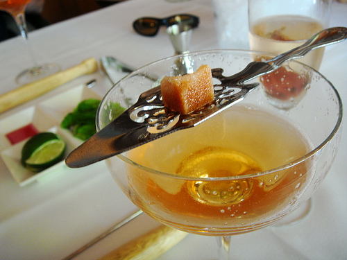 Sparkling wine cocktail at Domaine Chandon, Napa, June 2010