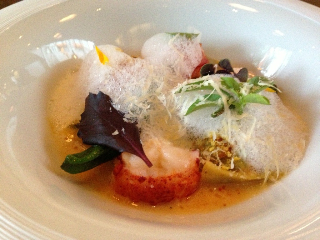 Swiss Chard Agnolotti Lobster, Corn, Shishito Pepper